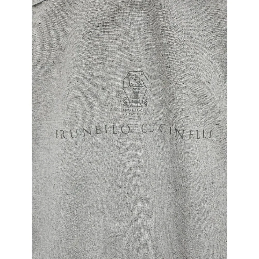 Brunello Cucinelli Grey Fabric Garment Bag 21x32 Zippered Snaps Handles
